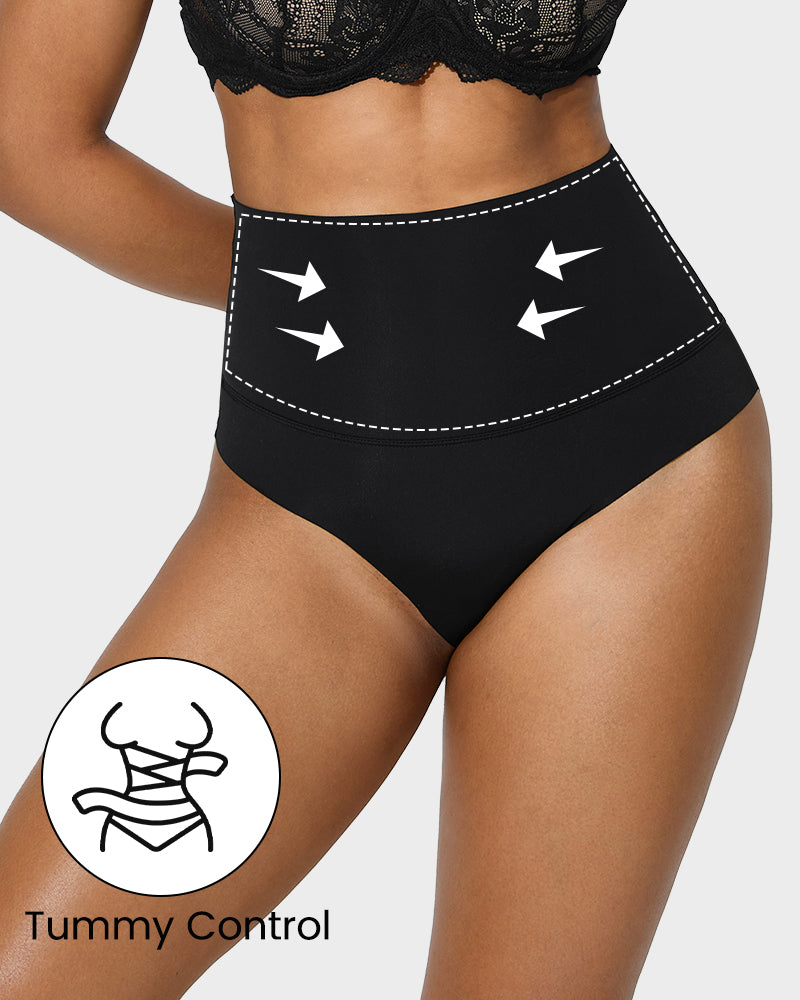 Women's Nylon Spandex Seamless Underwear | High-Waisted Tummy Control Briefs 7