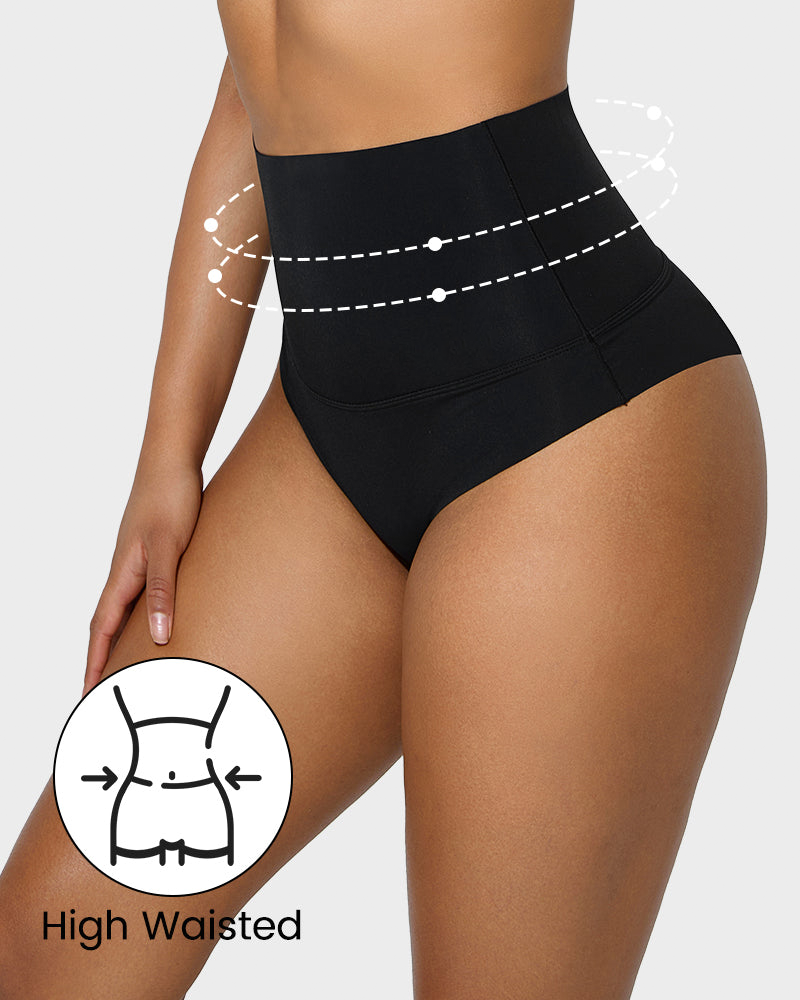 Women's Nylon Spandex Seamless Underwear | High-Waisted Tummy Control Briefs 8