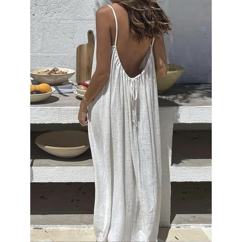 Women's Polyester Maxi Dress | Elegant Sleeveless Summer Lounge Wear 11