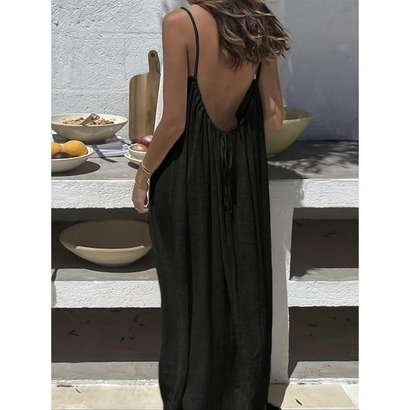 Women's Polyester Maxi Dress | Elegant Sleeveless Summer Lounge Wear 12