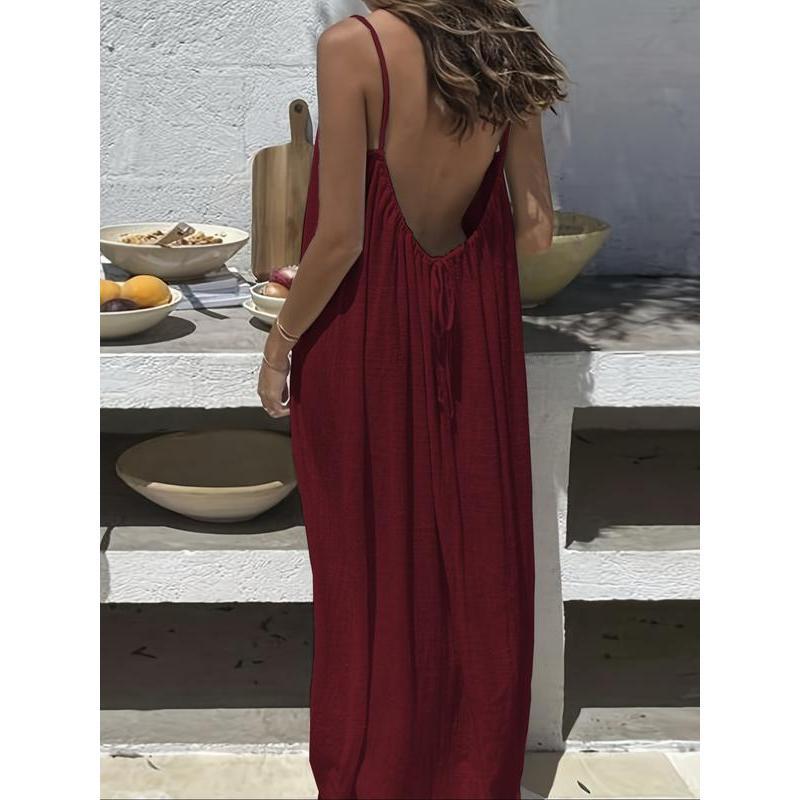 Women's Polyester Maxi Dress | Elegant Sleeveless Summer Lounge Wear 16
