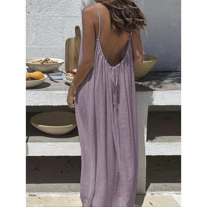 Women's Polyester Maxi Dress | Elegant Sleeveless Summer Lounge Wear 17