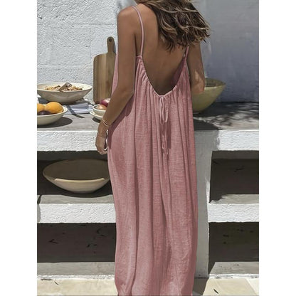 Women's Polyester Maxi Dress | Elegant Sleeveless Summer Lounge Wear 19