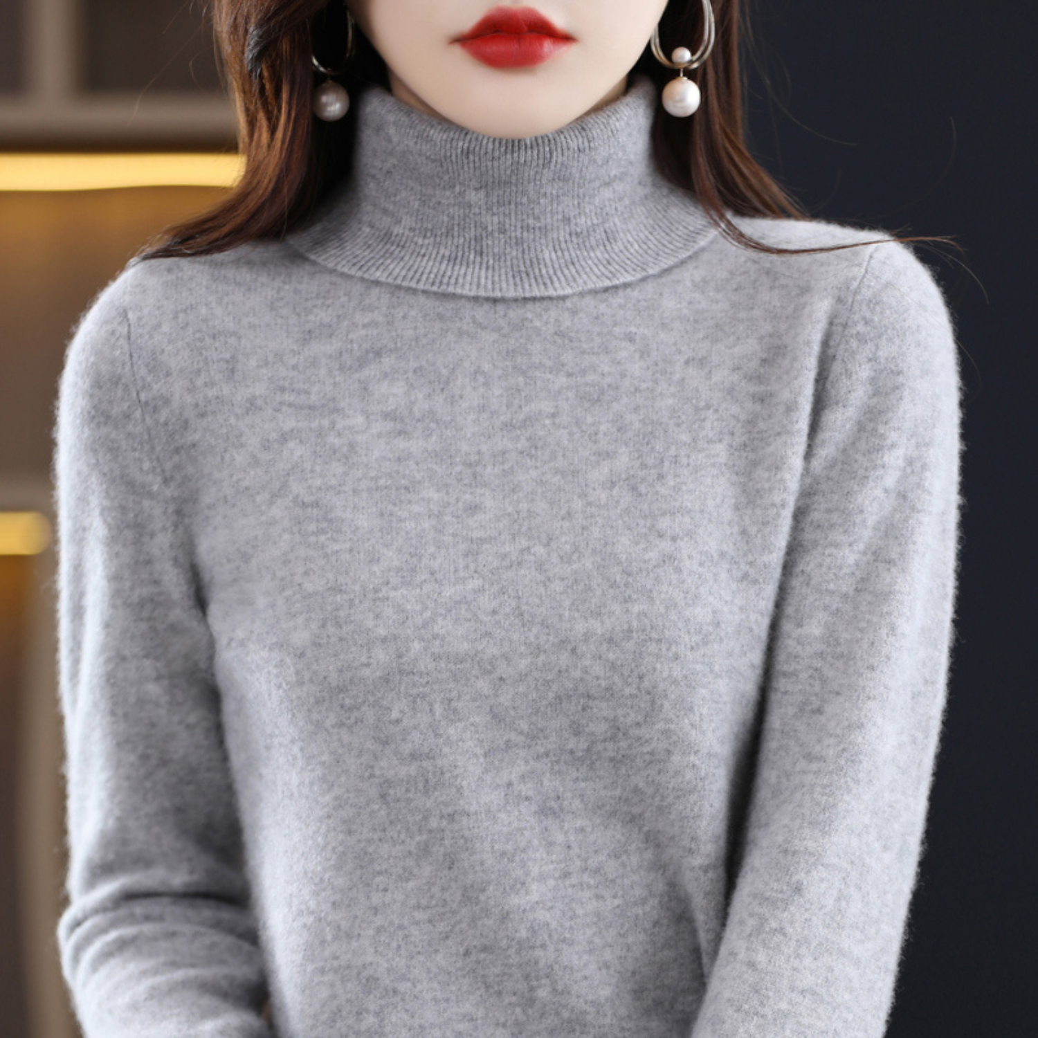 Women's Premium Cashmere Turtleneck Sweater | Elegant Warm Knitwear for Winter 10