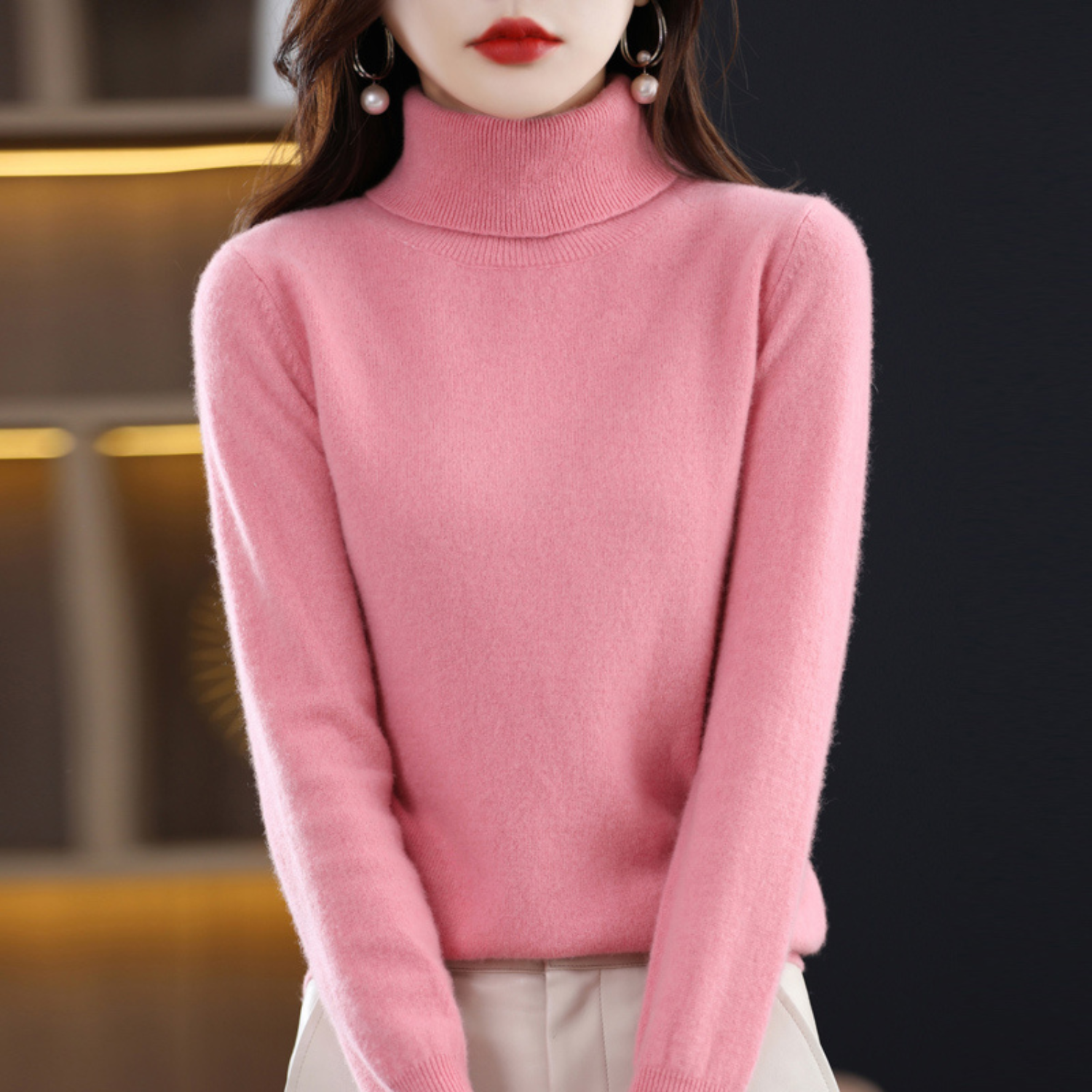 Women's Premium Cashmere Turtleneck Sweater | Elegant Warm Knitwear for Winter 5