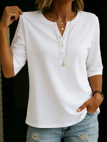 Women's Premium Cotton Henley T-Shirt | Stylish Casual Top for Every Occasion 2