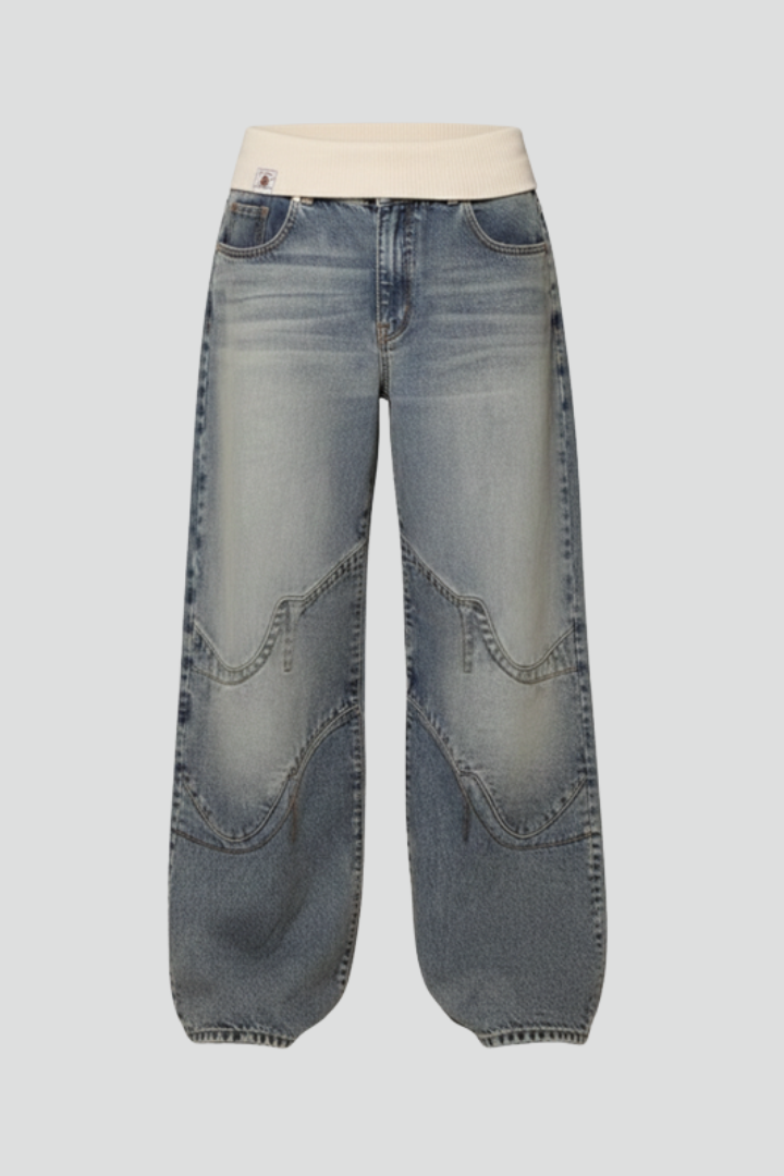 Women's Relaxed Denim Trousers | Comfortable Baggy Wide-Leg Jeans for Everyday Wear 1