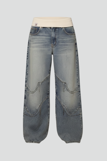 Women's Relaxed Denim Trousers | Comfortable Baggy Wide-Leg Jeans for Everyday Wear 1