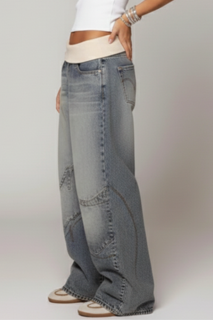 Women's Relaxed Denim Trousers | Comfortable Baggy Wide-Leg Jeans for Everyday Wear 3