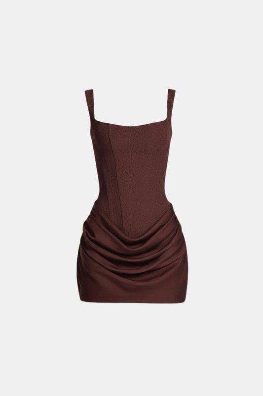 Women's Satin Corset Mini Dress | Elegant Structured Cocktail Dress for Special Occasions 0