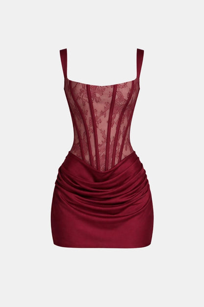Women's Satin Corset Mini Dress | Elegant Structured Cocktail Dress for Special Occasions 9