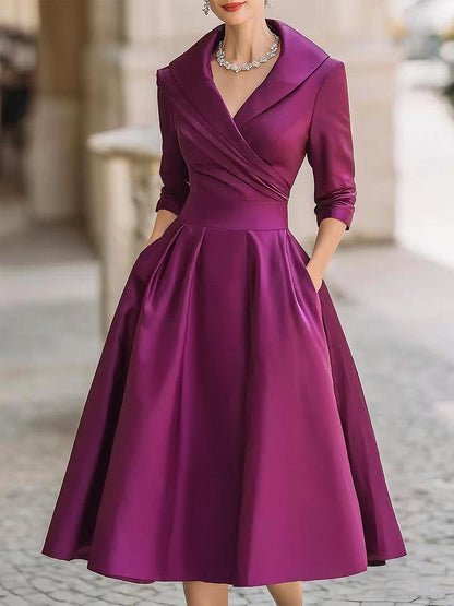 Women's Silky Midi Dress | Elegant Flattering Cocktail Dress for Special Occasions 3