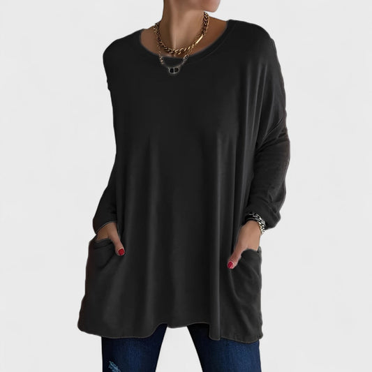 Women's Soft Cotton Relaxed Fit Long Sleeve Top | Classic Casual Everyday Wear 0