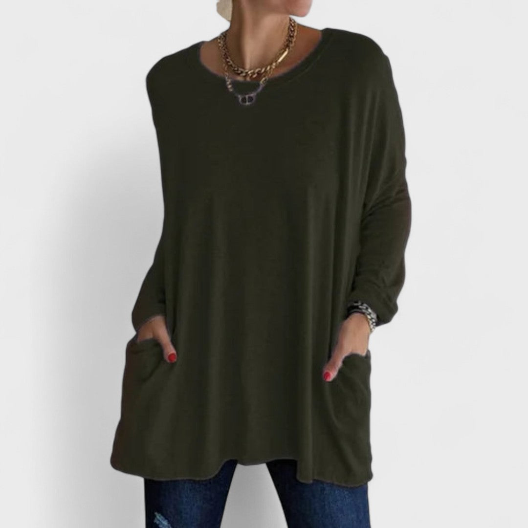 Women's Soft Cotton Relaxed Fit Long Sleeve Top | Classic Casual Everyday Wear 10