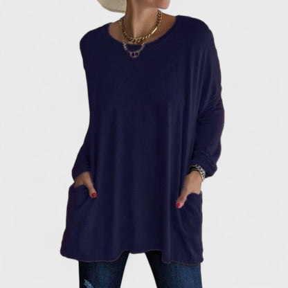 Women's Soft Cotton Relaxed Fit Long Sleeve Top | Classic Casual Everyday Wear 11