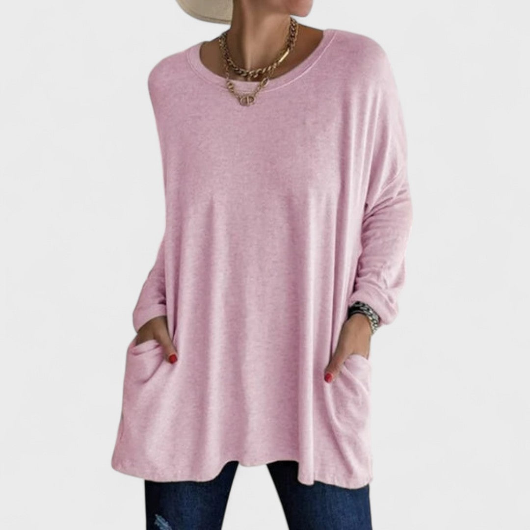Women's Soft Cotton Relaxed Fit Long Sleeve Top | Classic Casual Everyday Wear 2