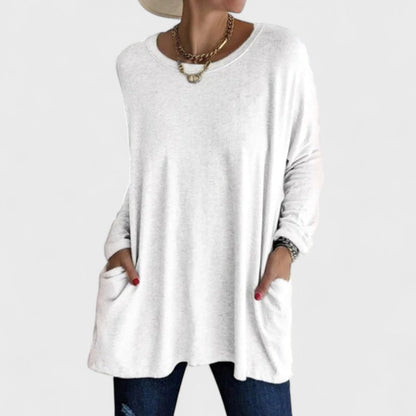 Women's Soft Cotton Relaxed Fit Long Sleeve Top | Classic Casual Everyday Wear 5