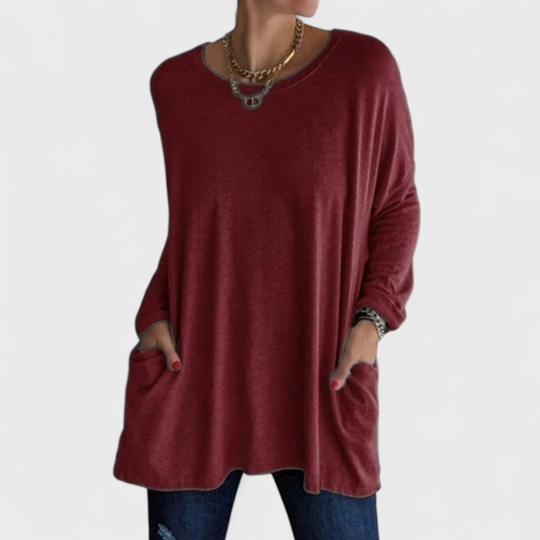Women's Soft Cotton Relaxed Fit Long Sleeve Top | Classic Casual Everyday Wear 7