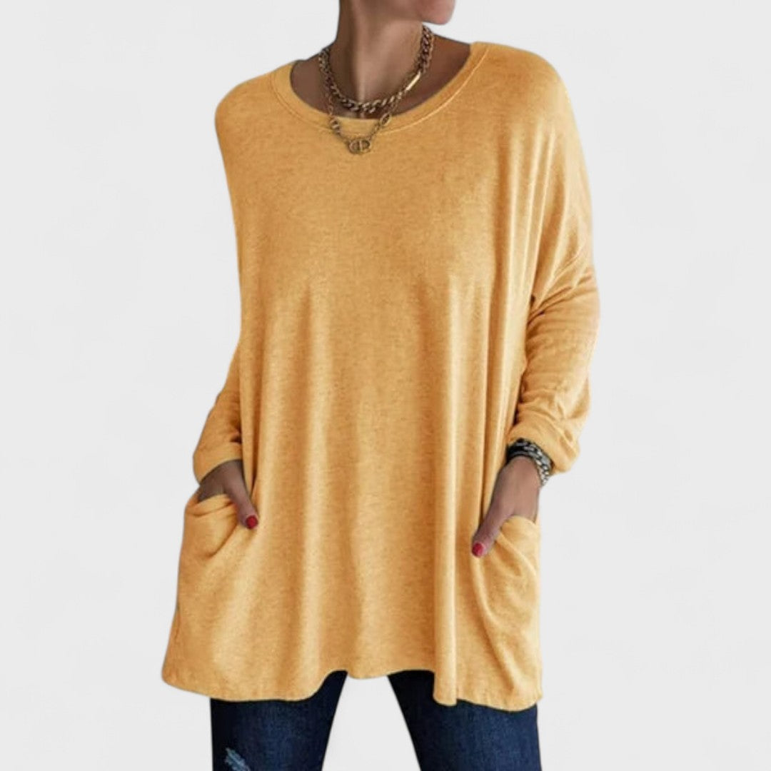 Women's Soft Cotton Relaxed Fit Long Sleeve Top | Classic Casual Everyday Wear 8