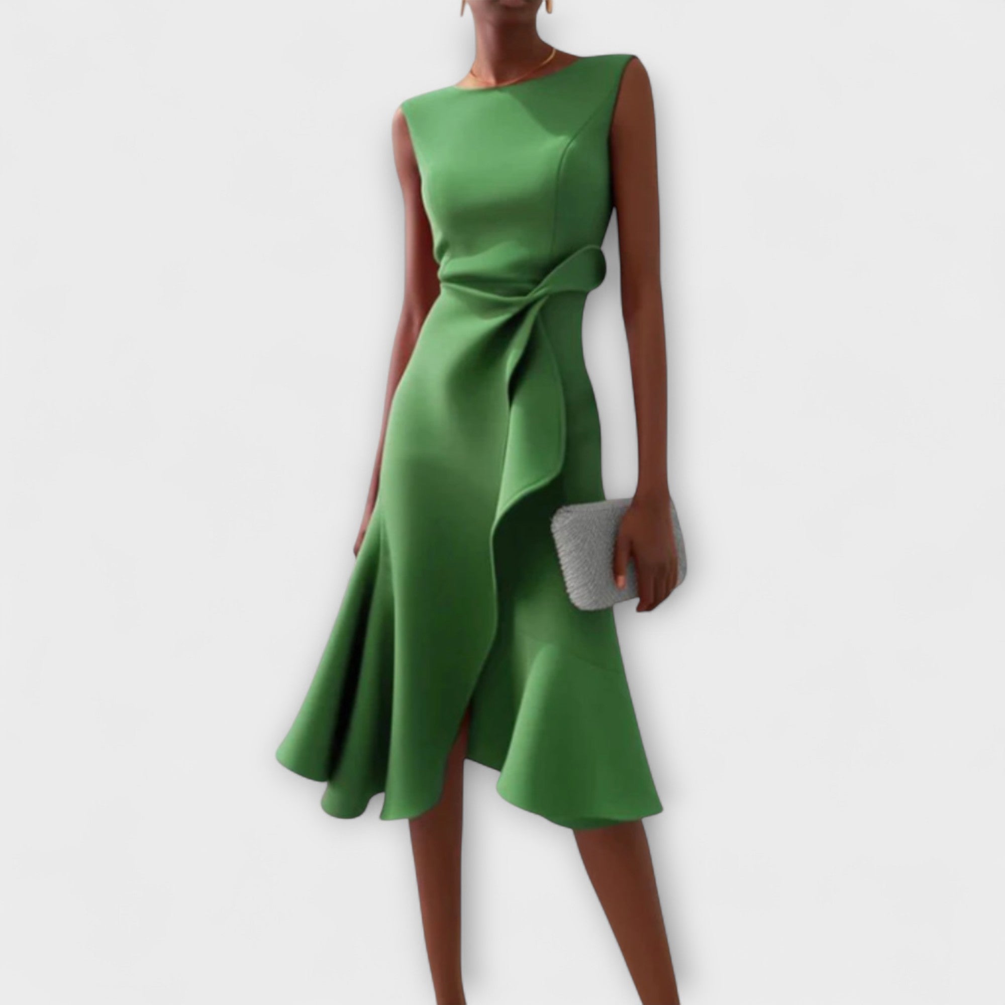 Women's Soft Draped Midi Dress | Elegant Asymmetric Hem Sleeveless Summer Dress 5