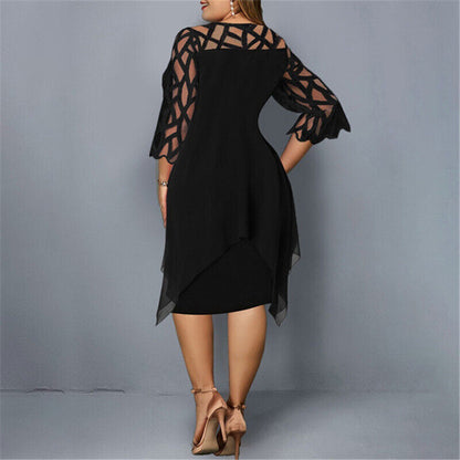 Women's Soft Fabric Plus Size Midi Dress | Elegant Flowy Design for Curves 8