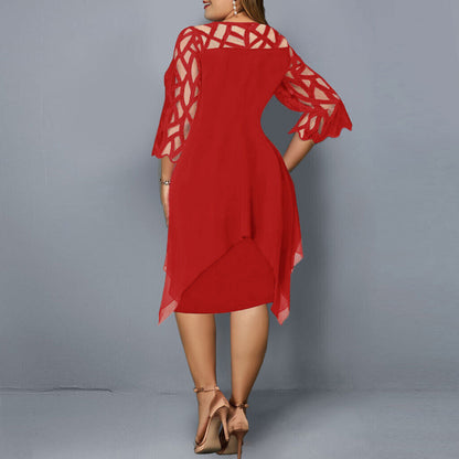 Women's Soft Fabric Plus Size Midi Dress | Elegant Flowy Design for Curves 9