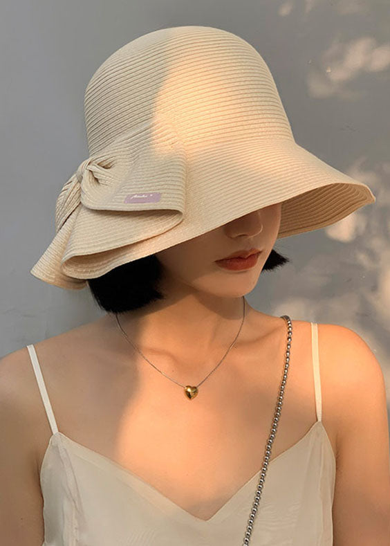 Women's Stylish Straw Cloche Hat | Elegant Summer Accessory with Bow Design 1