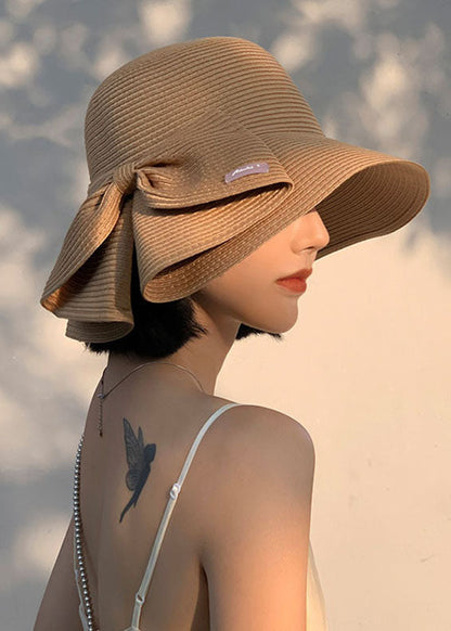 Women's Stylish Straw Cloche Hat | Elegant Summer Accessory with Bow Design 2