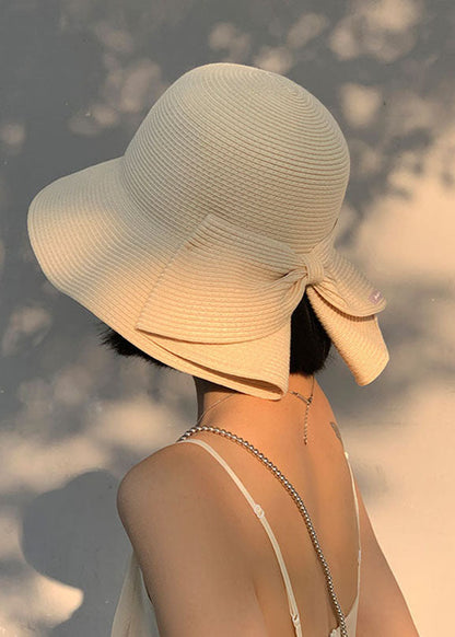 Women's Stylish Straw Cloche Hat | Elegant Summer Accessory with Bow Design 3