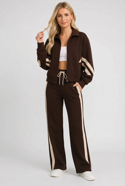 Callista | Zip-Front Wide Leg Tracksuit