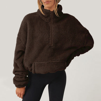Women's Ultra-Soft Plush Half-Zip Sweater | Lightweight Relaxed Fit Pullover 2
