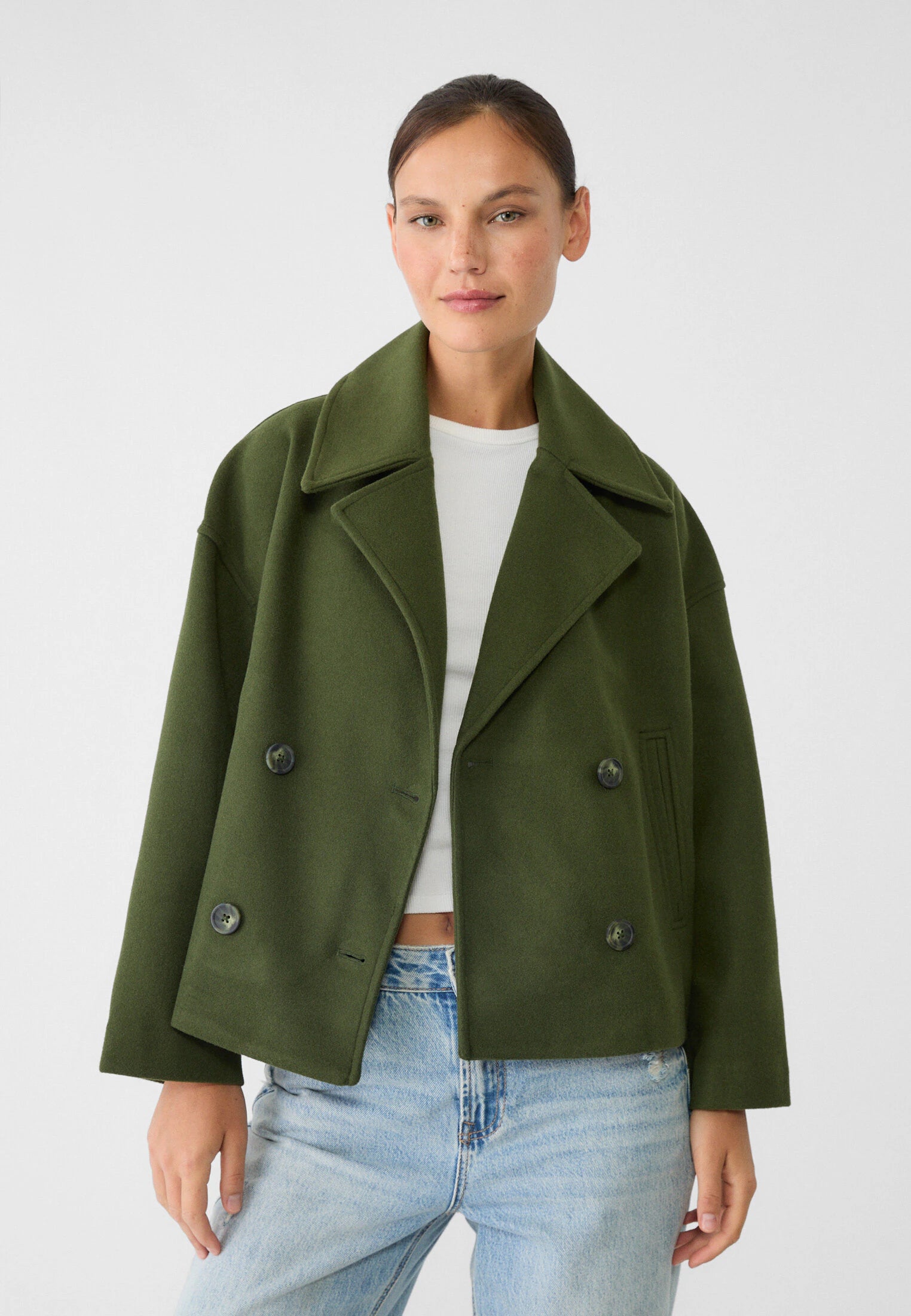 Women's Warm Wool Blend Short Coat | Elegant Double-Breasted Winter Outerwear 3