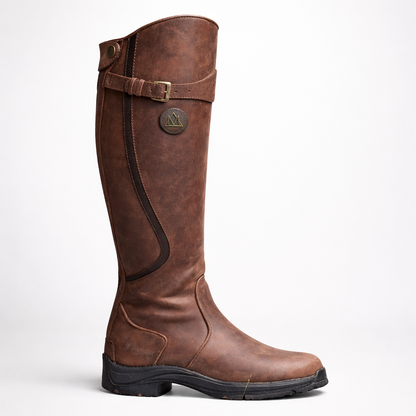 Women's Waterproof Leather Riding Boots | Stylish Black Insulated Winter Footwear 5