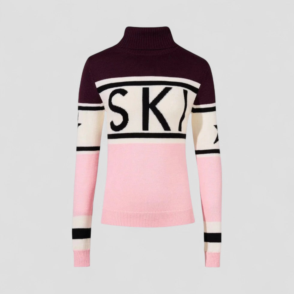 Women's Wool Blend Turtleneck Sweater | Cozy Modern Graphic Design for Winter 2