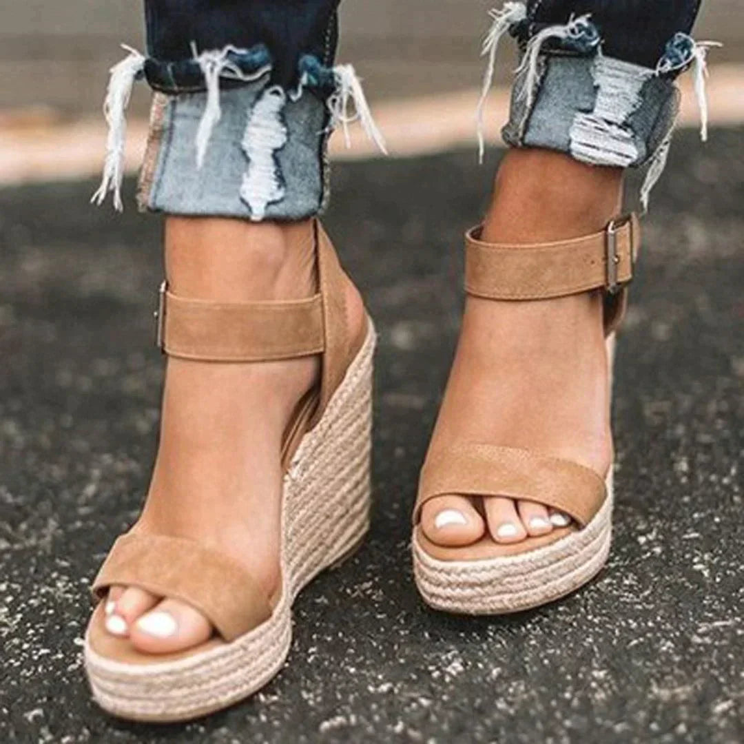 Women's Woven Espadrille Wedge Sandals | Elegant Adjustable Comfort Footwear 0