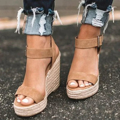 Women's Woven Espadrille Wedge Sandals | Elegant Adjustable Comfort Footwear 0