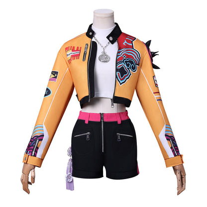 KPop Rumi 6-Piece Costume Deluxe Rumi Cosplay Yellow Jacket Shorts Full Set