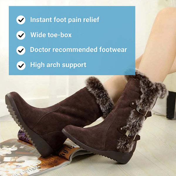 Mid Calf Orthopedic Boots Fur New Trend Winter Shoes