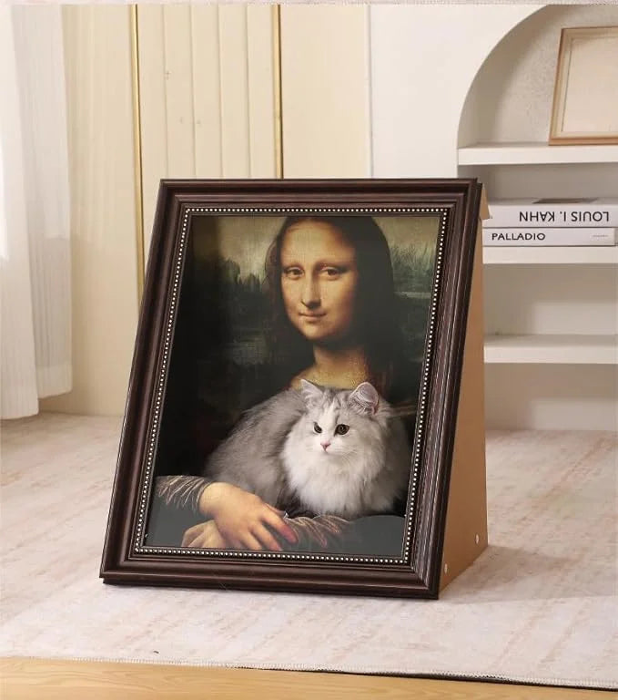Mona Lisa Art 4D Oil Painting Cat Frame