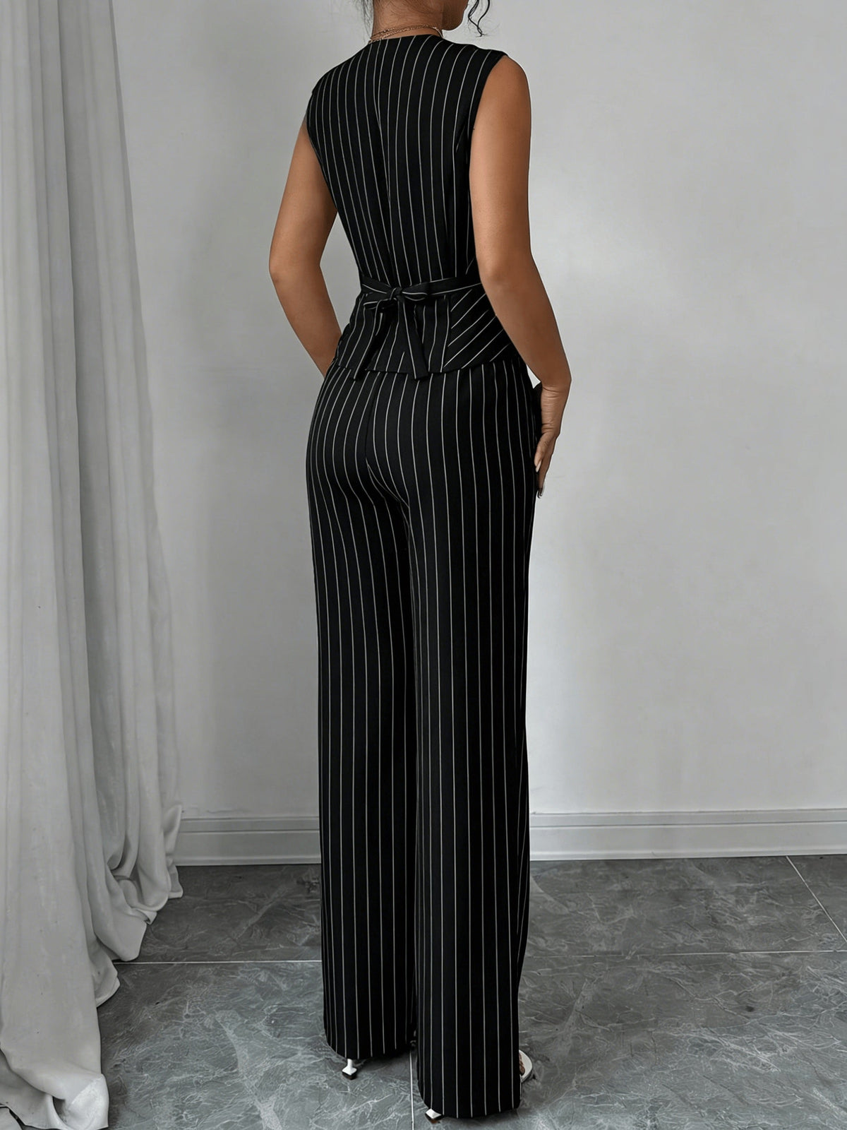 Audrey | Women's Pinstripe Waistcoat & Trouser Set