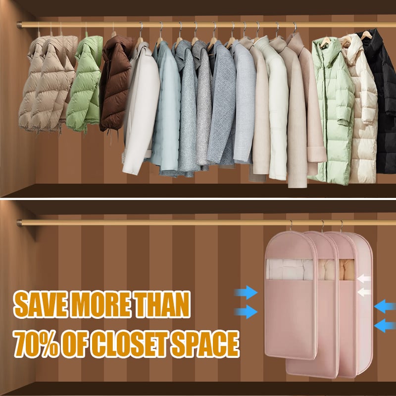 2025  Space Saving Hanging Garment Bag with Self Compression Zipper