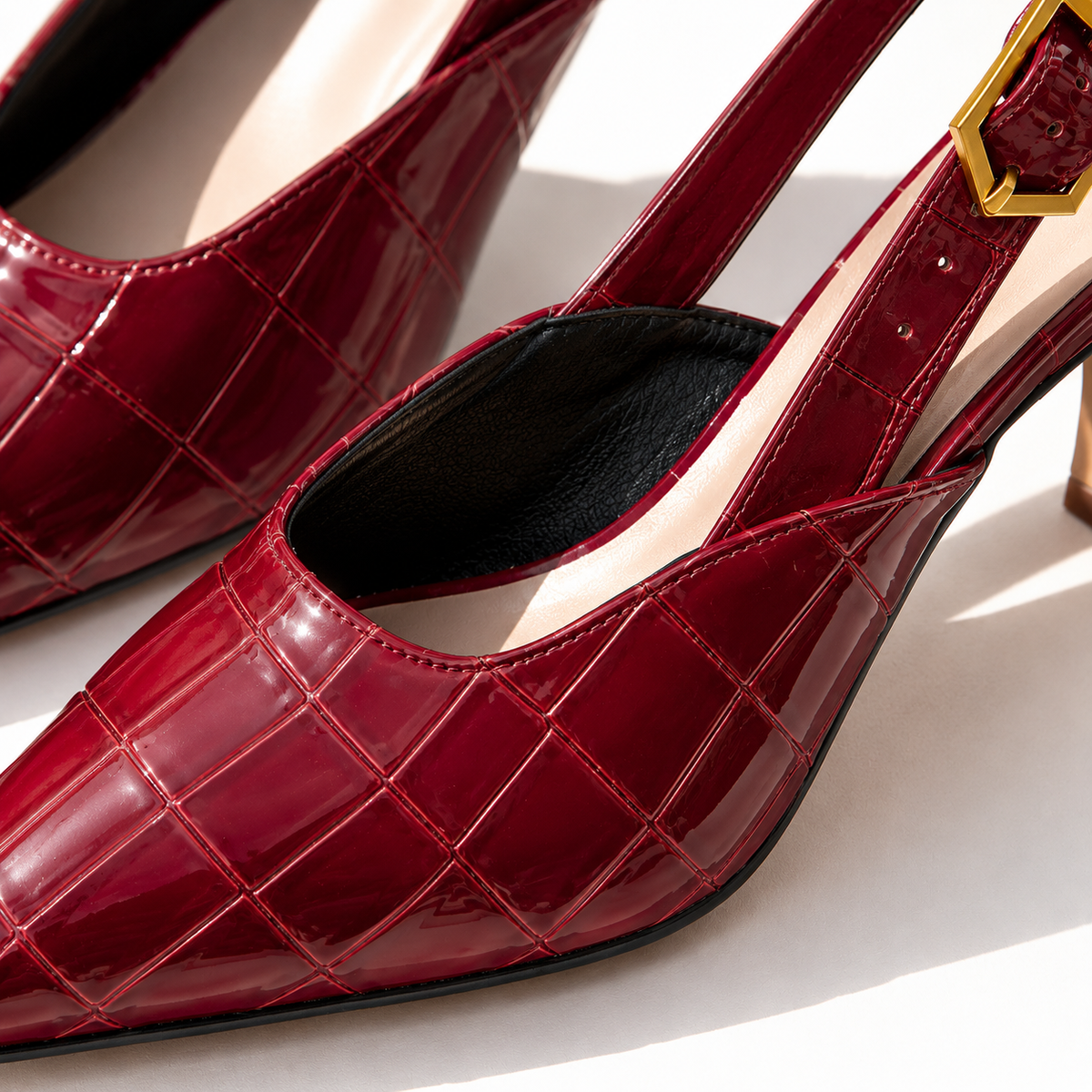 Lisbon | Women's Croc Slingback Kitten Heels
