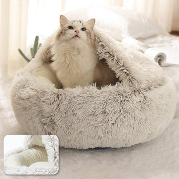 ROUND PLUSH CALMING CAT CAVE