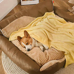 All-Season Cozy Removable Backrest Dog Bed