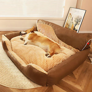 All-Season Cozy Removable Backrest Dog Bed
