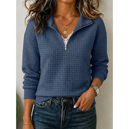 Lena | Women's Textured Quarter-Zip Pullover