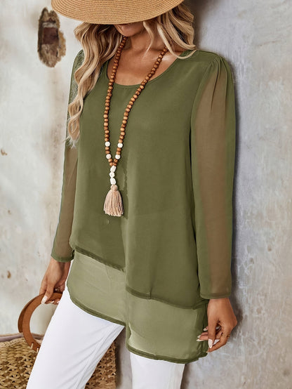 Women's Double-Layer Chiffon Blouse
