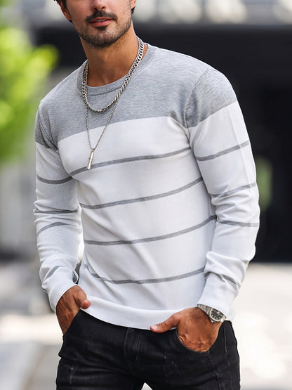Men's Striped Crew Neck Sweater