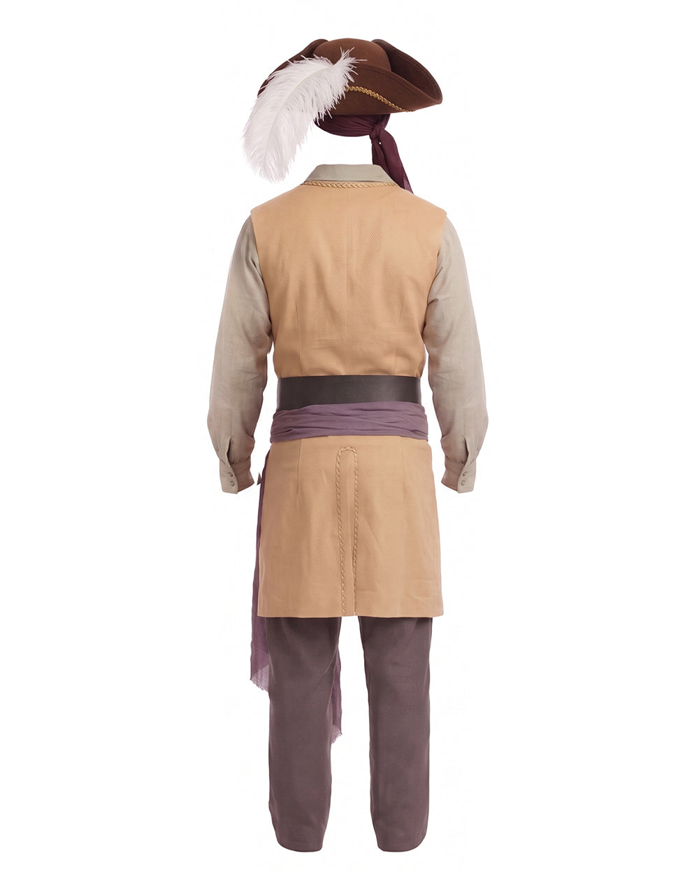 Clark Pirate Costume Tan Liminal Space Explorer Long Waistcoat and Trousers Set for Boys Mens Halloween Carnival