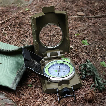 Multifunctional Military Aiming Navigation Compass with Inclinometer and Carrying Pouch